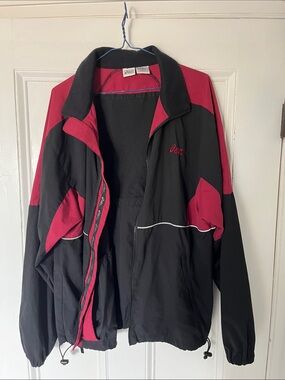 Asics Black and Red Windbreaker Jacket